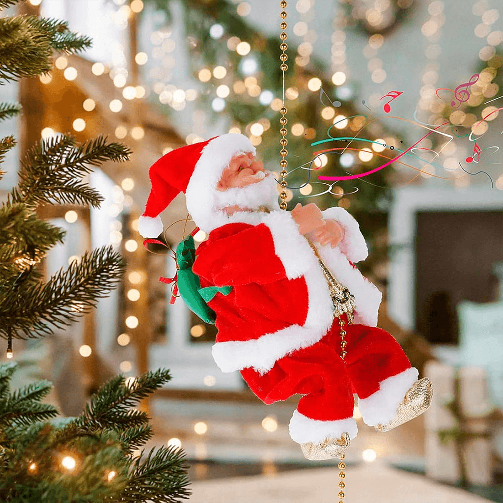 🎄 ¡El Adorno Más Mágico del Año! Papá Noel Escalador con Movimiento Real 🎁