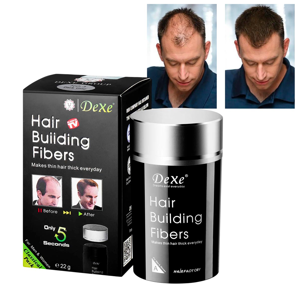 PROMO 2x1 🎁 Fibra Capilar para Calvicie – Resultado al Instante, Look Natural para Hombres y Mujeres