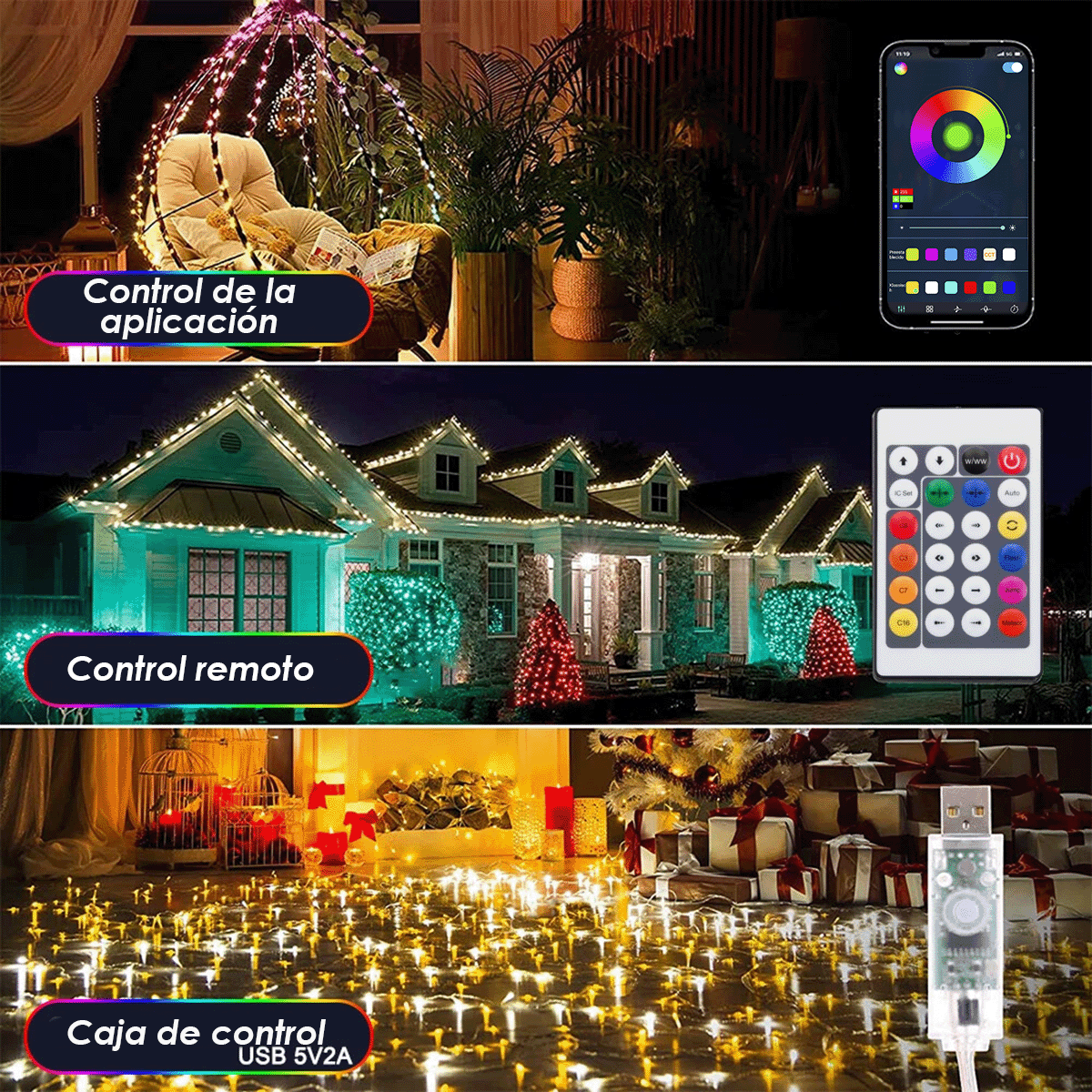🎄 Luz LED Lineal Inteligente RGB 10 Metros APP