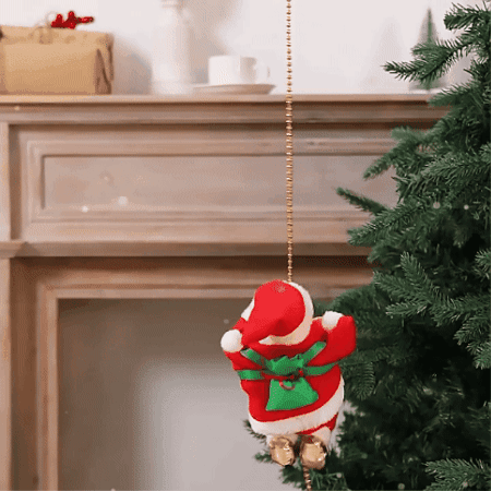 🎄 ¡El Adorno Más Mágico del Año! Papá Noel Escalador con Movimiento Real 🎁